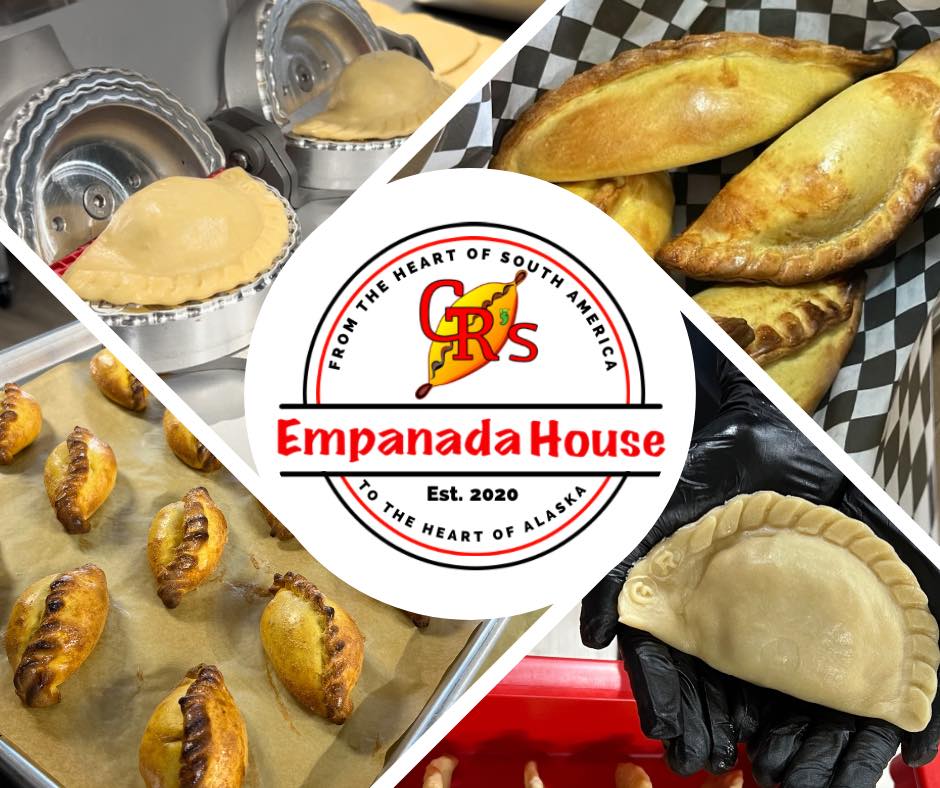 Catering spread of fresh empanadas